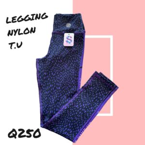 Leggins Nylon T.U. Negro y Morado