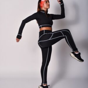 Set Active Wear Negro C/Blanco