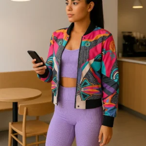 Set Morado con Chumpa Estampada